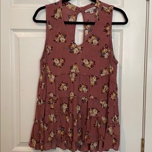 American Eagle Floral Keyhole Tank. Sz XL.